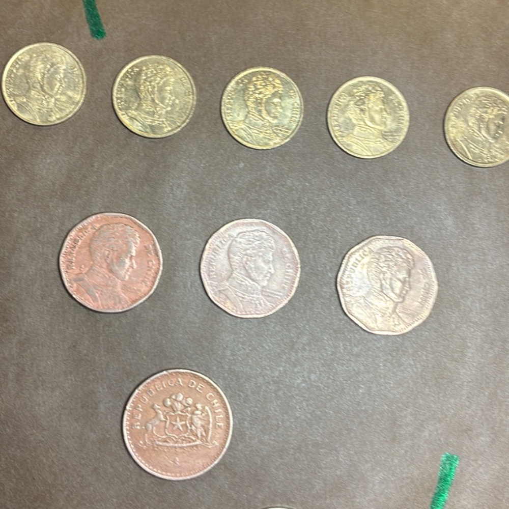 Set of foreign coins pesos